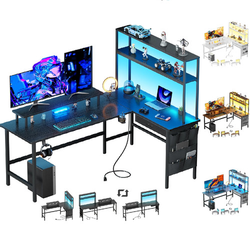 Shaped gaming desk with - gaming,