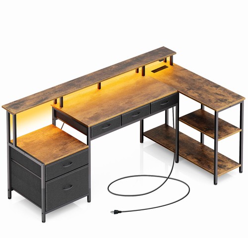 Shaped computer desk - computer,