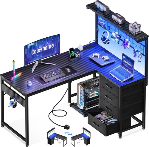 Coleshome shaped gaming desk - coleshome,