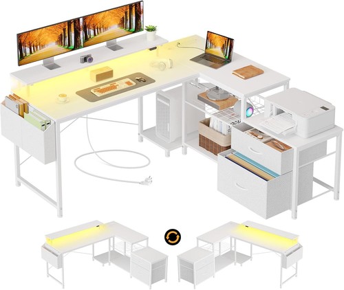 Shaped corner computer desk - l,