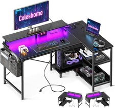 L Shaped Gaming Desk with LED