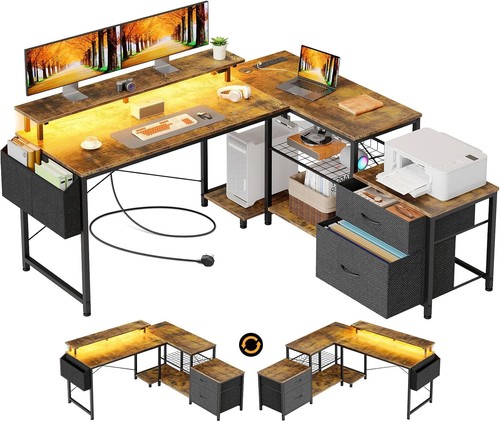 Shaped corner computer desk - l,