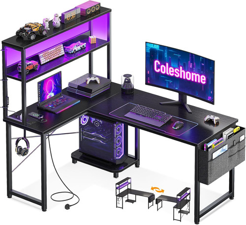 Shaped gaming desk led - shaped,