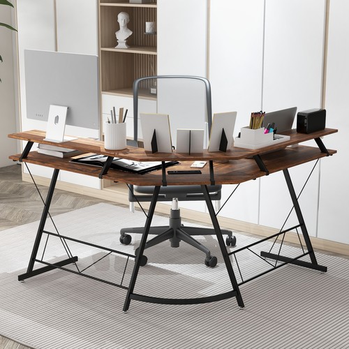 Shaped computer desk - computer, with